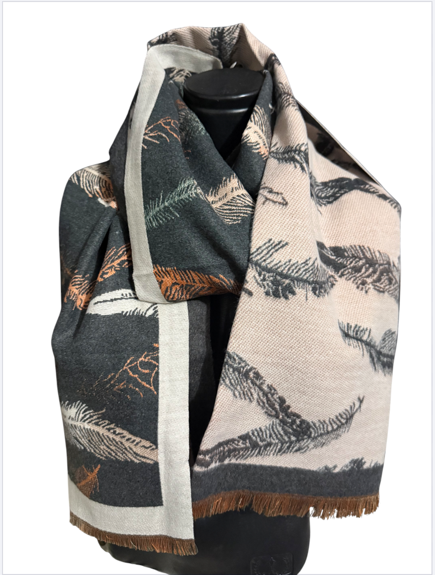 Écharpes réversibles plumes