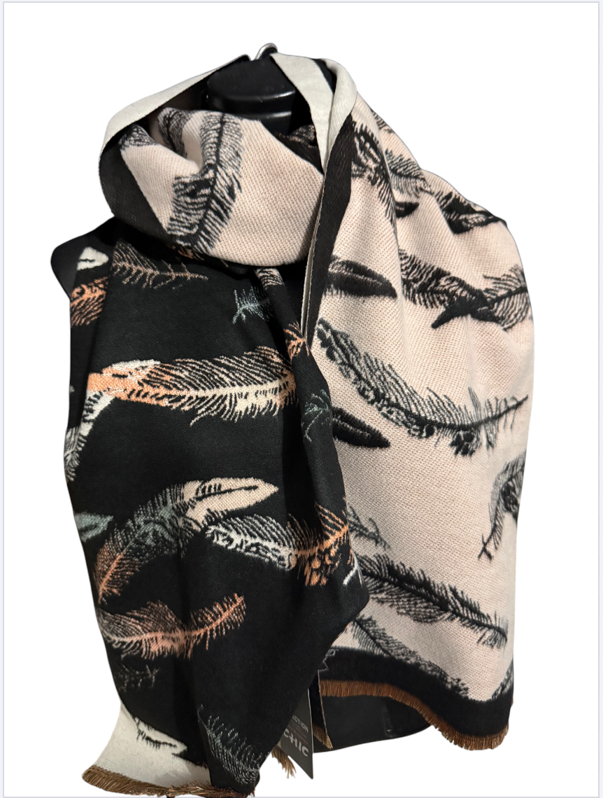 Écharpes réversibles plumes