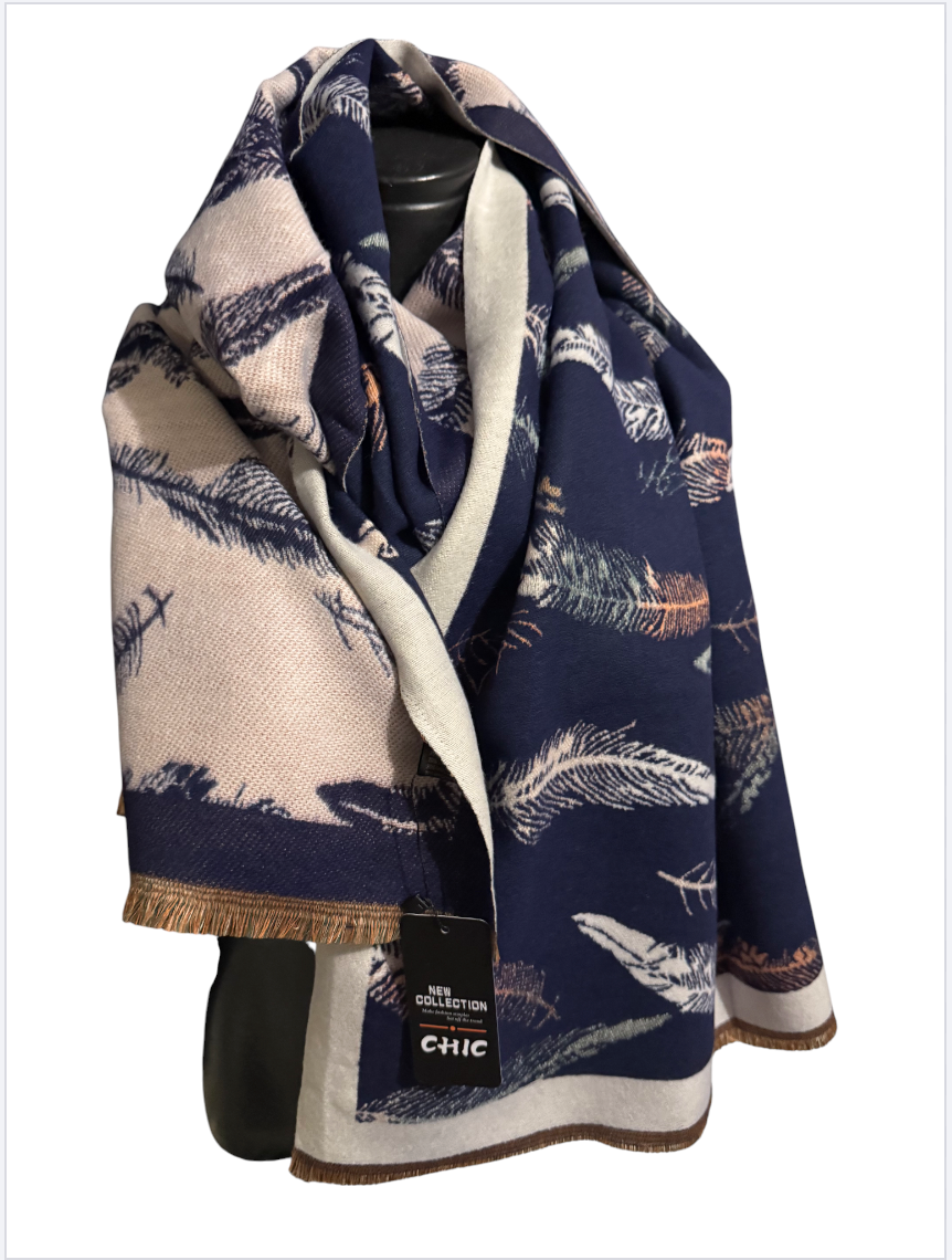 Écharpes réversibles plumes