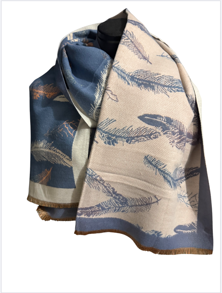 Écharpes réversibles plumes