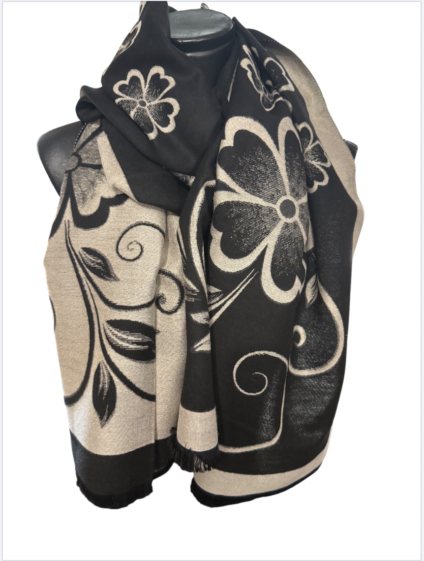 Echarpes reversibles grandes fleures