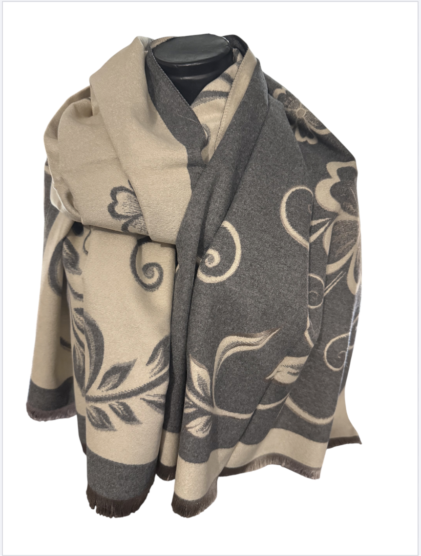 Echarpes reversibles grandes fleures