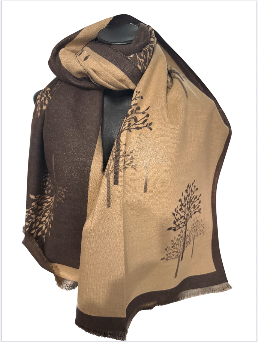 Echarpe reversible arbre de vie