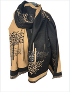 Echarpe reversible arbre de vie