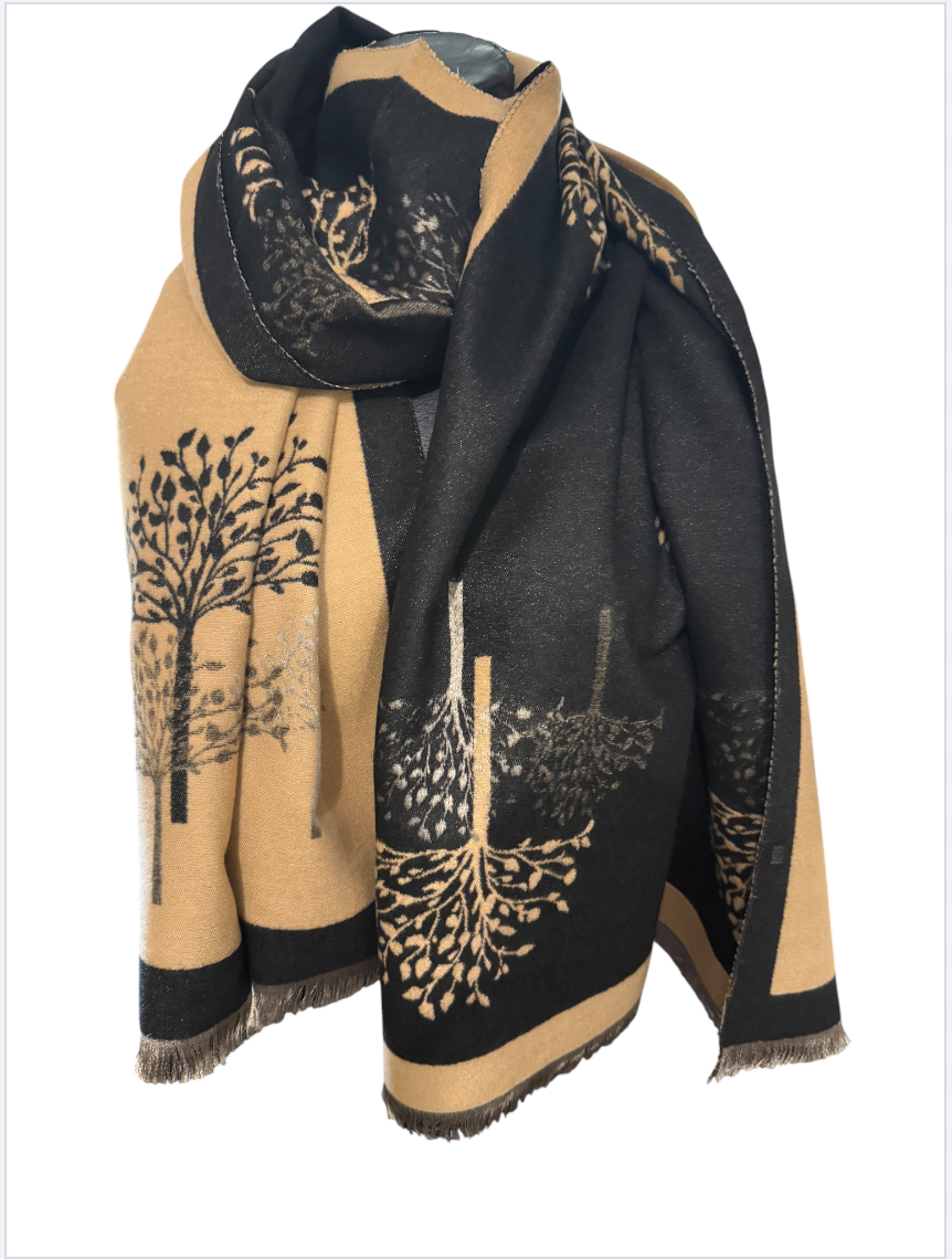 Echarpe reversible arbre de vie
