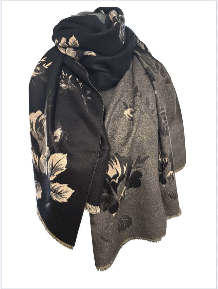 echarpe reversible a fleur