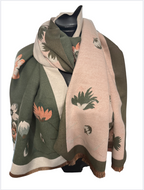 Echarpes reversibles type feuillage