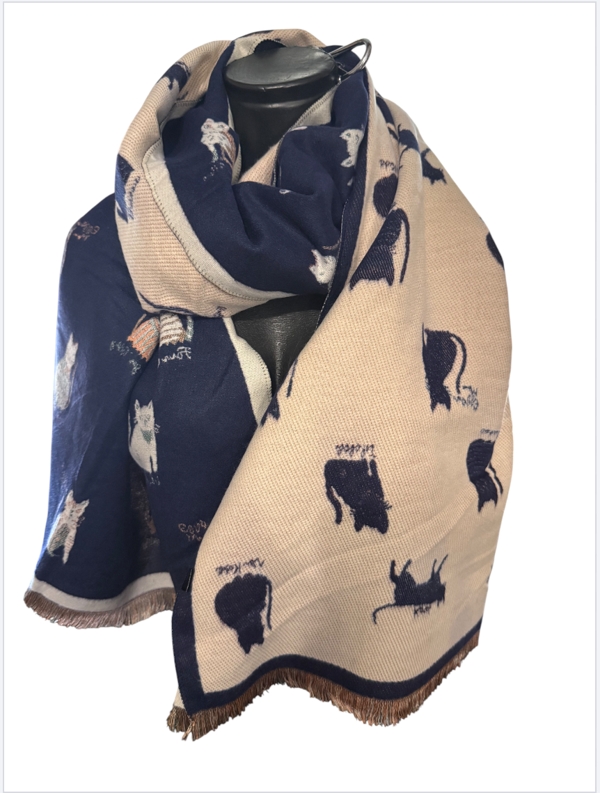 Écharpes réversibles chat