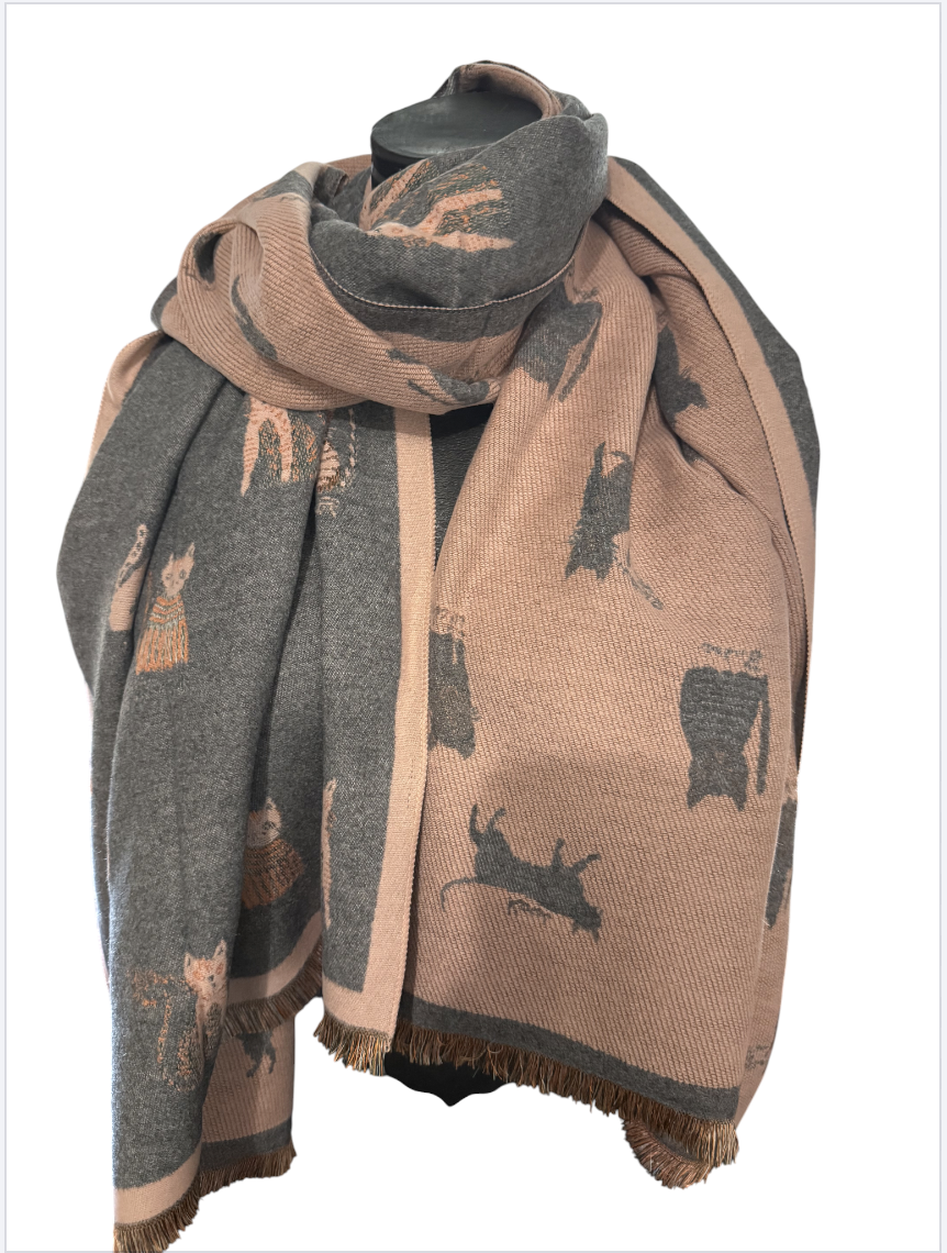 Écharpes réversibles chat