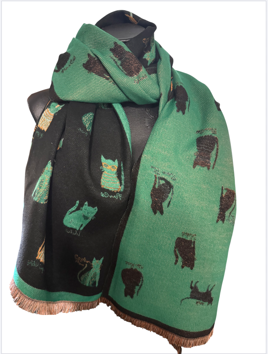Écharpes réversibles chat