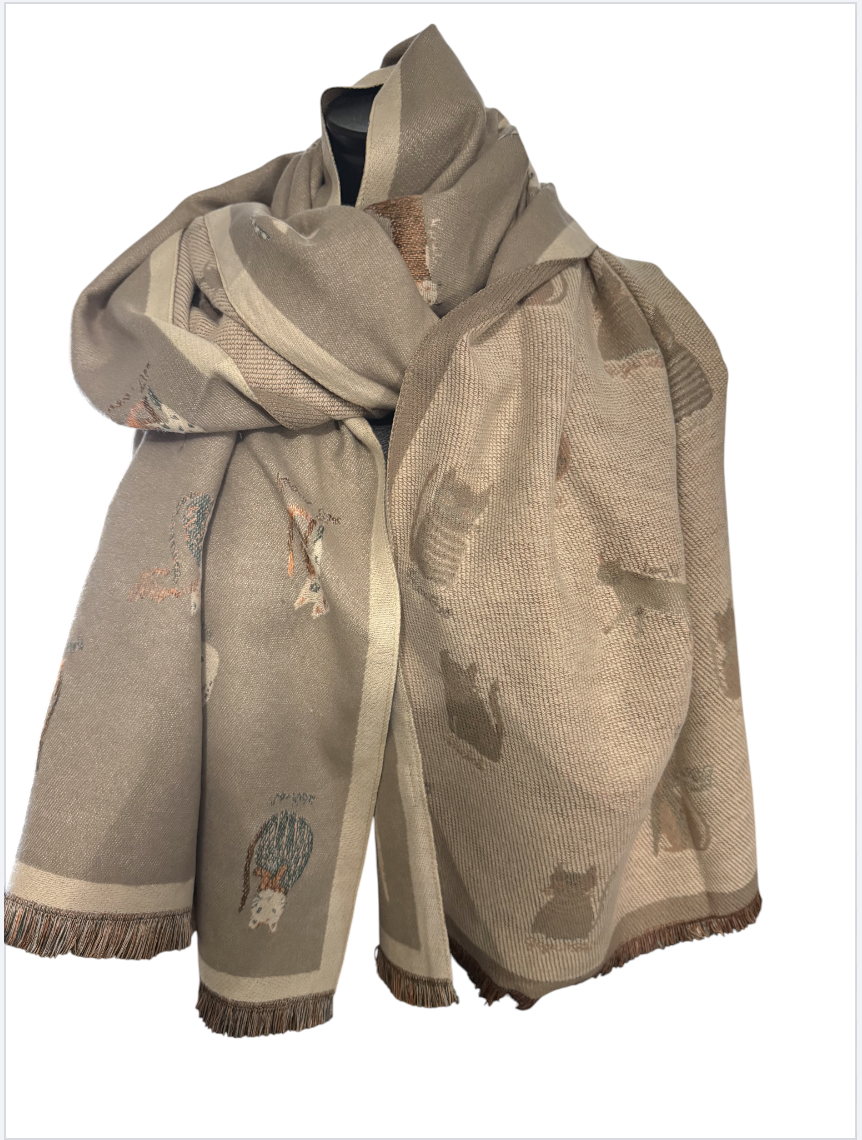 Écharpes réversibles chat