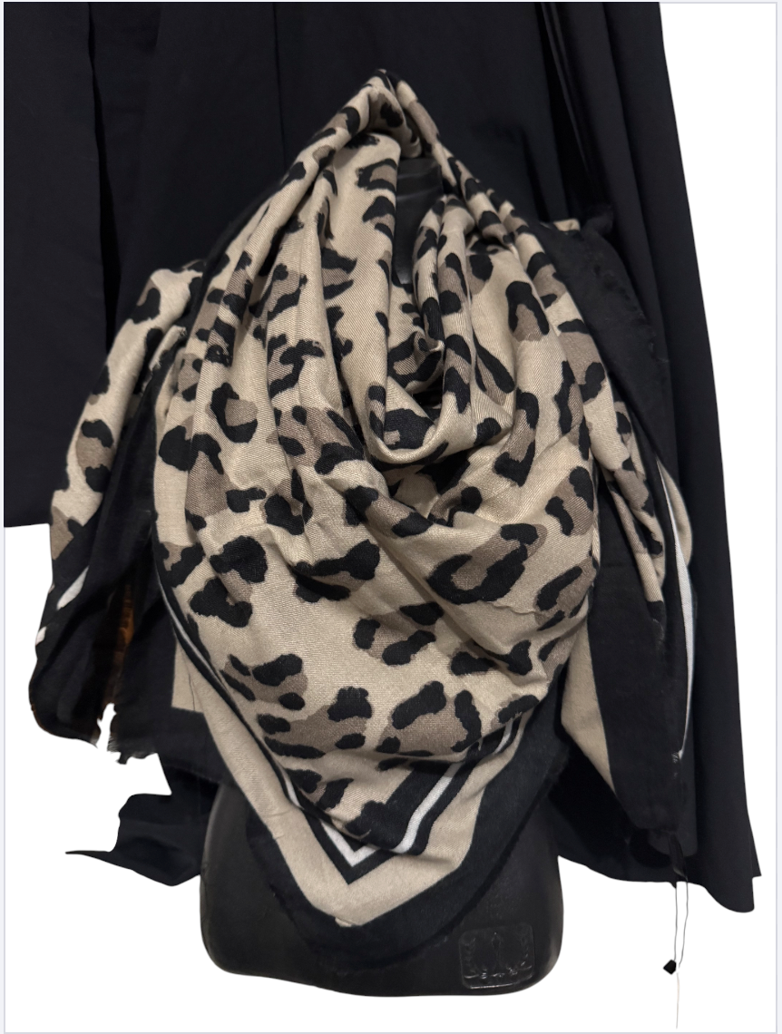 Echarpe reversible léopard