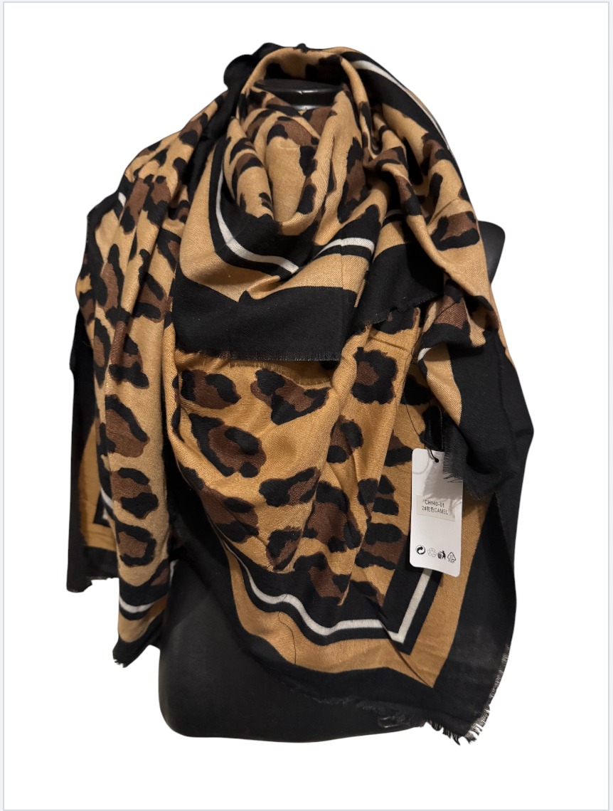 Echarpe reversible léopard