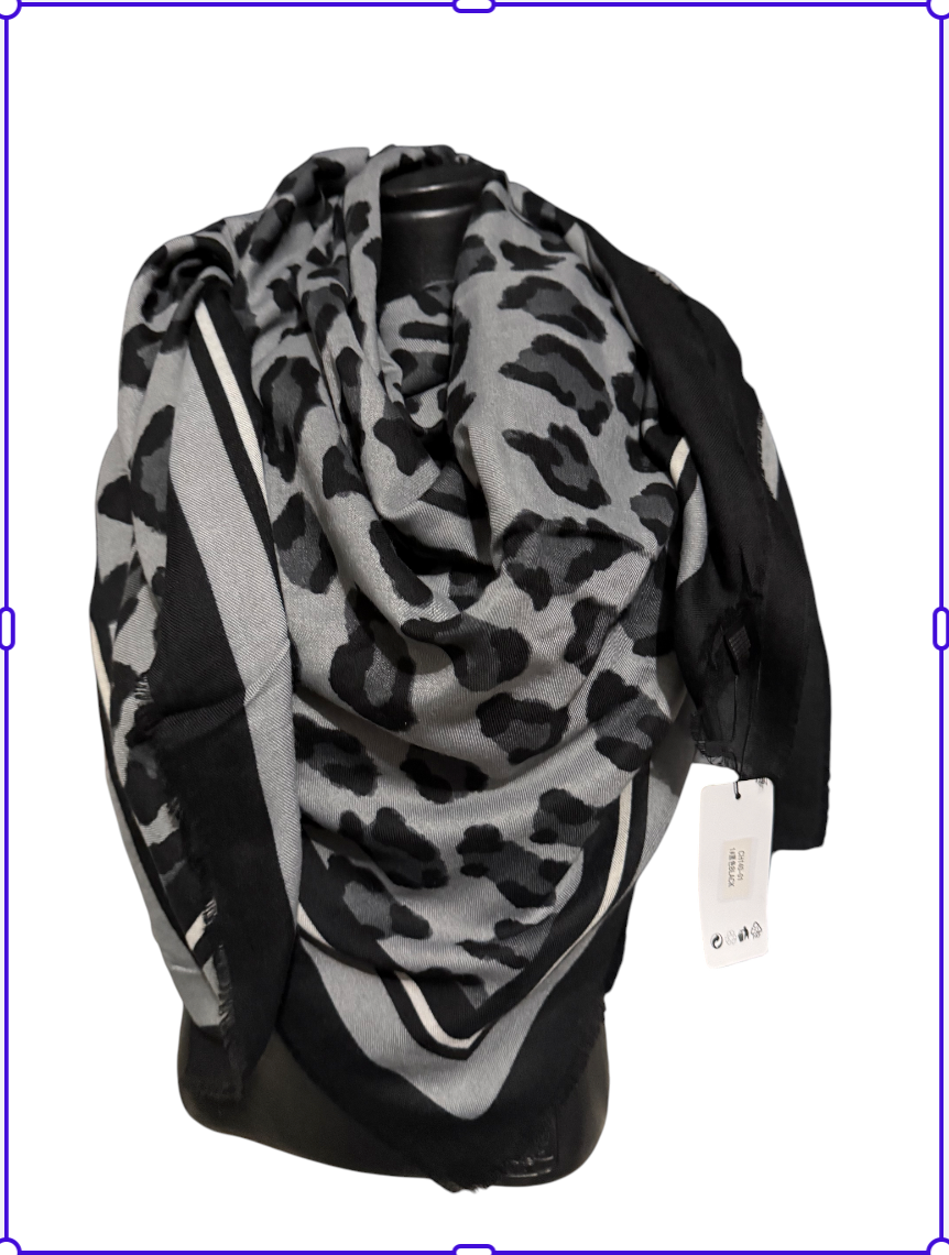 Echarpe reversible léopard