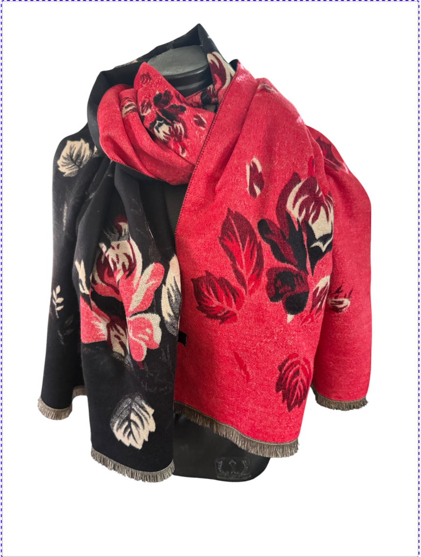 echarpe reversible a fleur