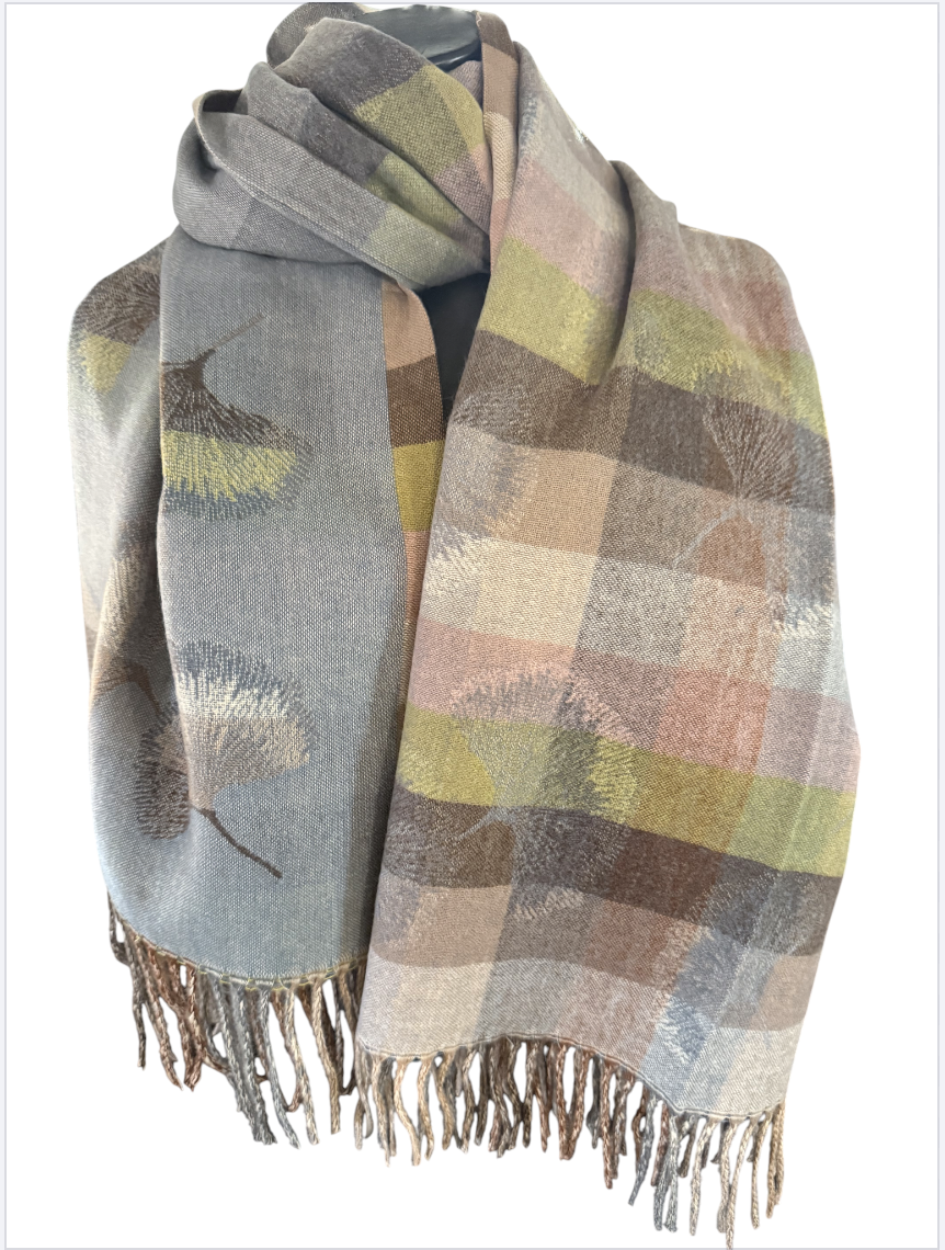 Echarpe carreaux fleur de vie