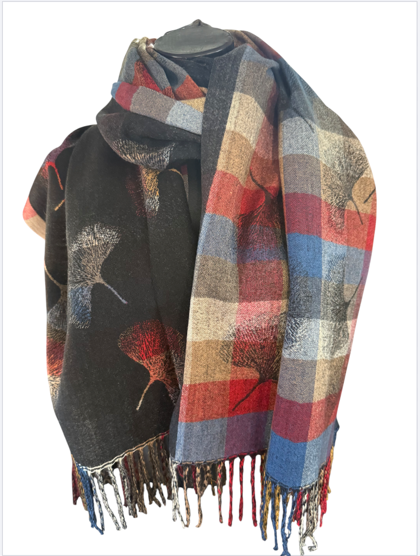 Echarpe carreaux fleur de vie