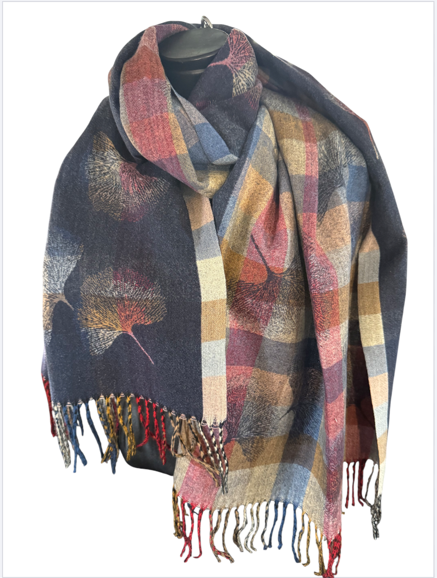 Echarpe carreaux fleur de vie