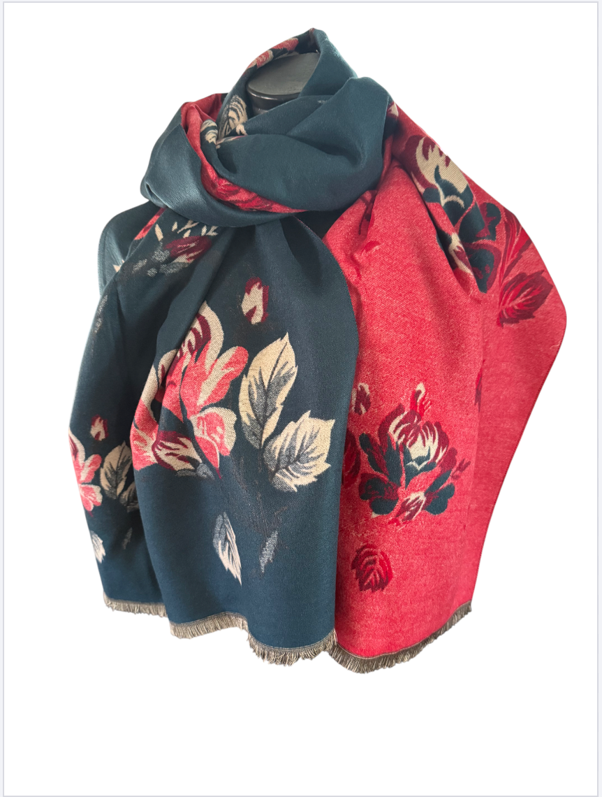 echarpe reversible a fleur