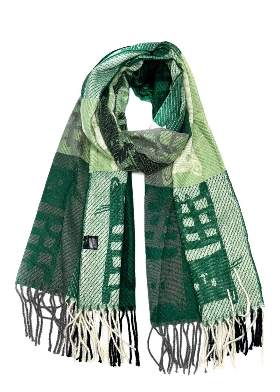 Echarpe à carreaux motif "Chat"