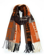 Echarpe à carreaux motif "Chat"