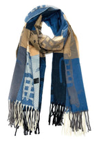 Echarpe à carreaux motif "Chat"