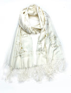 Echarpe à motif "chat" doré