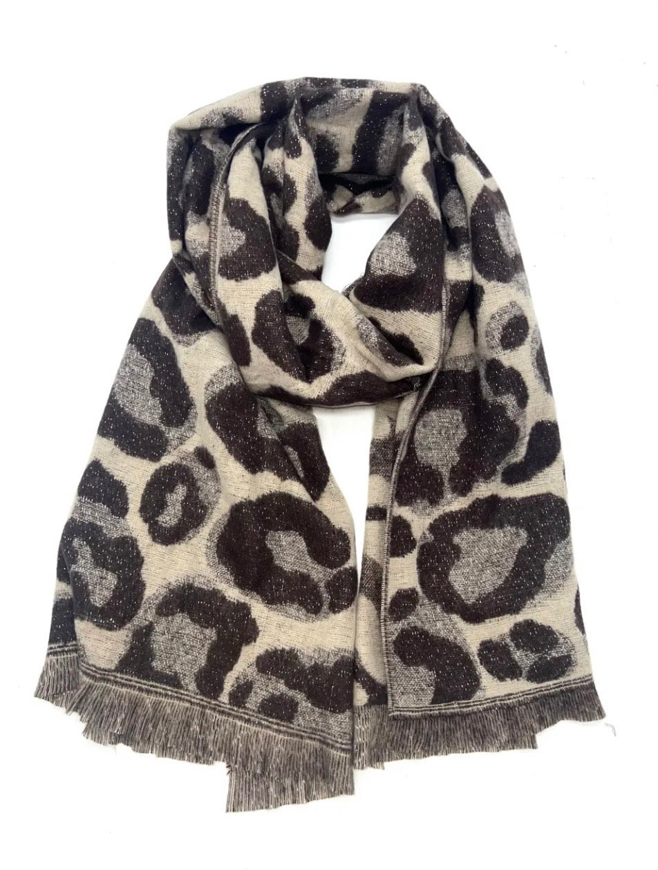 Écharpe léopard dorées