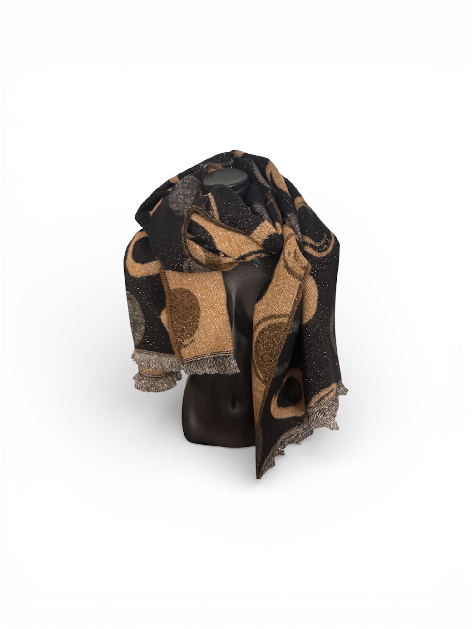 Écharpe motif rond pailleté