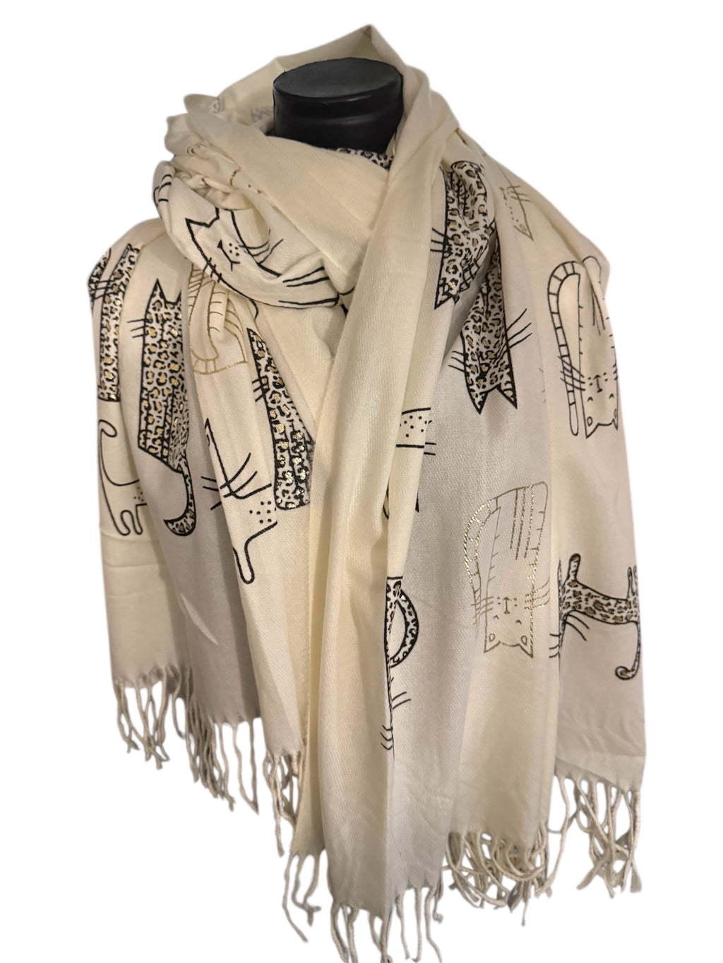 Écharpe motif chats 1