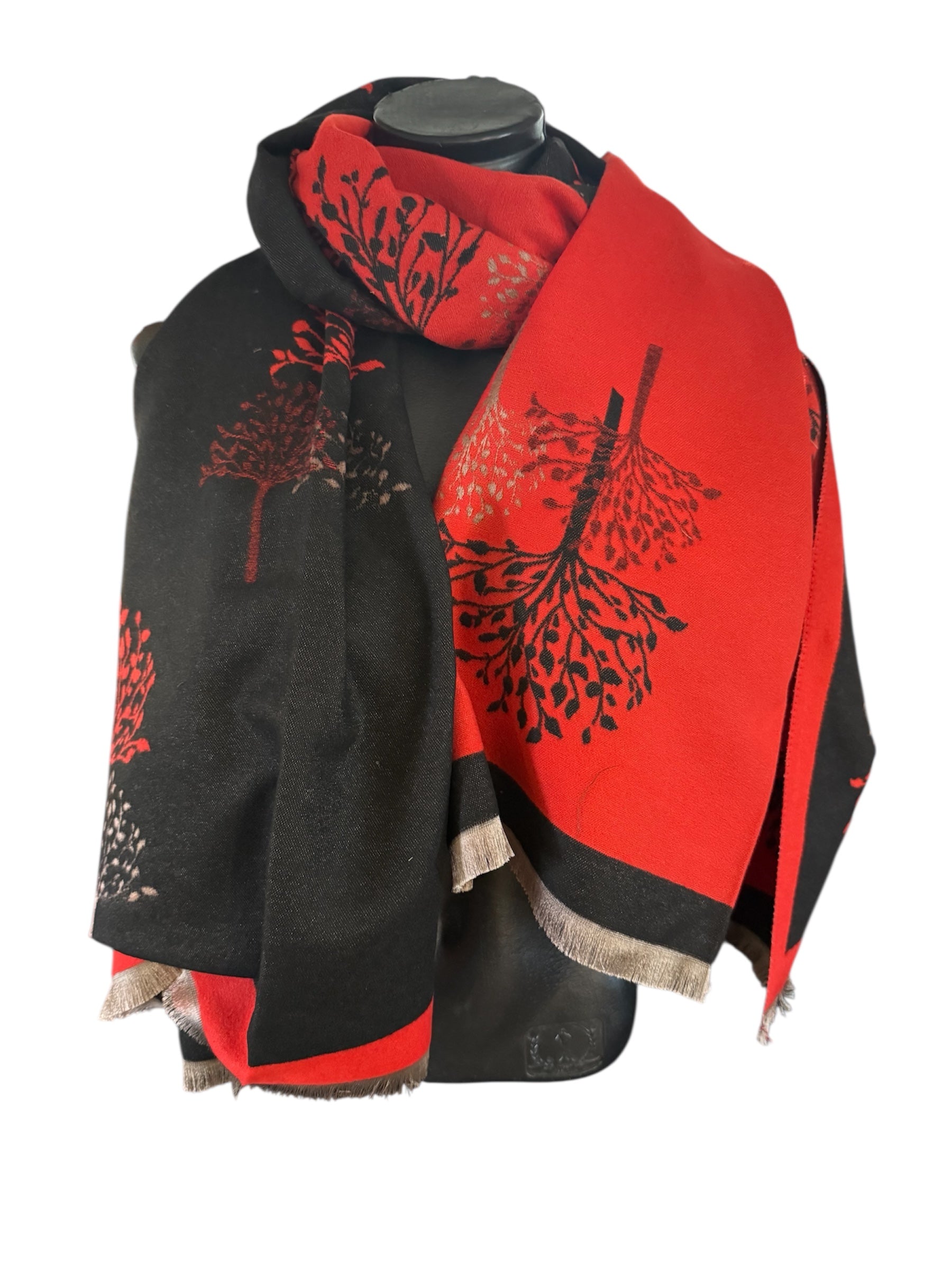 Echarpe reversible arbre de vie