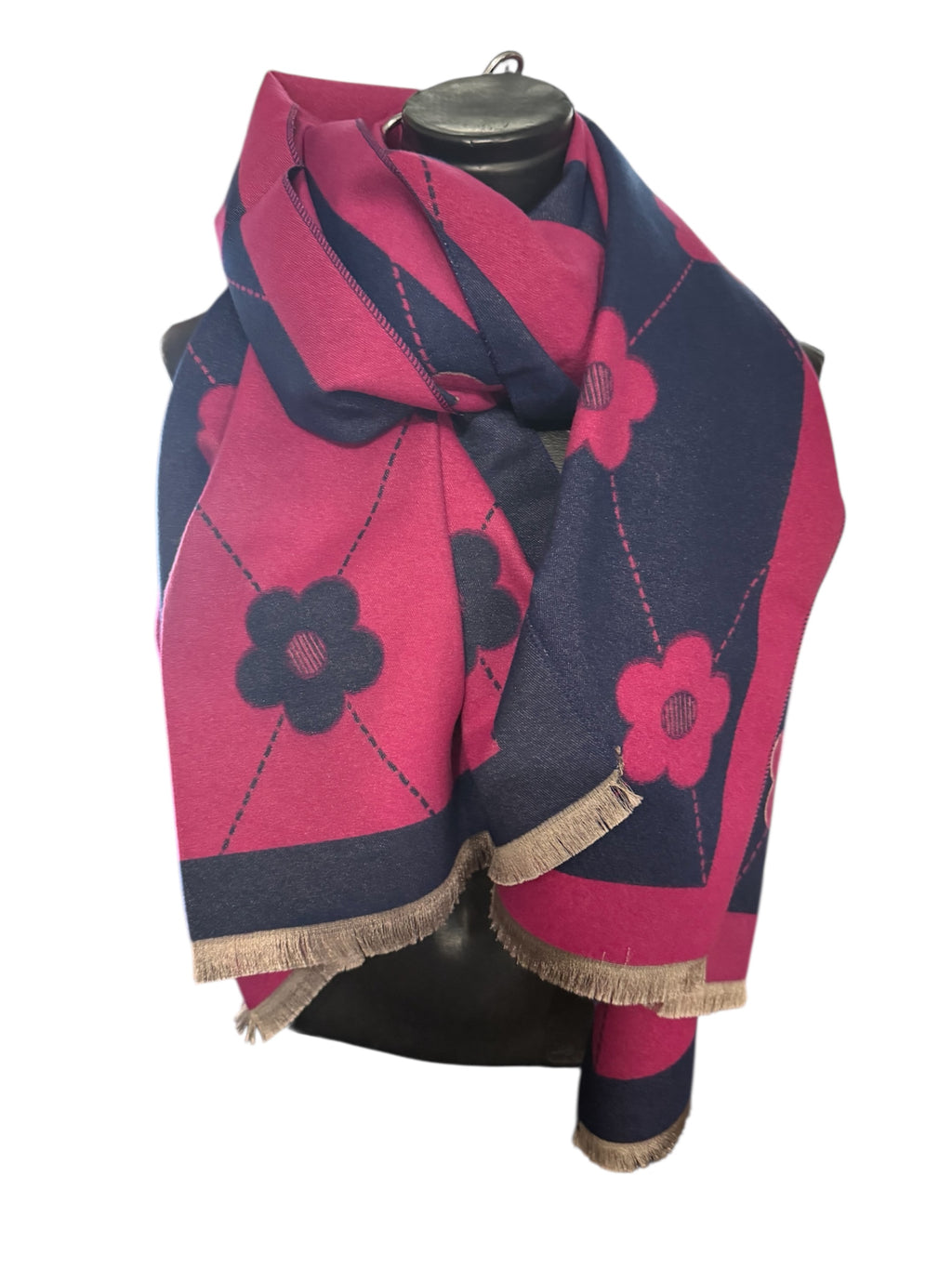 Écharpe réversible fleur marguerite