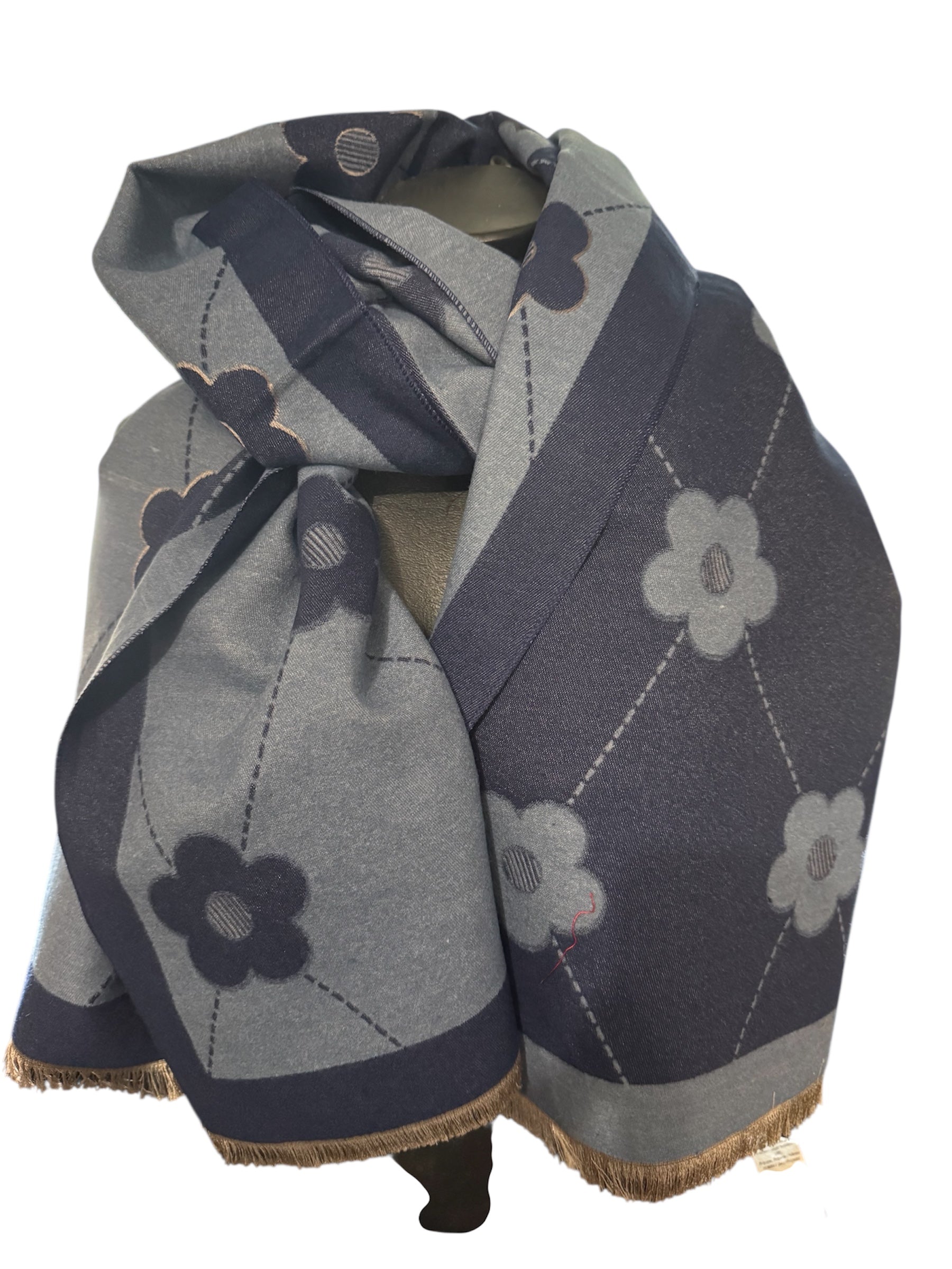 Écharpe réversible fleur marguerite