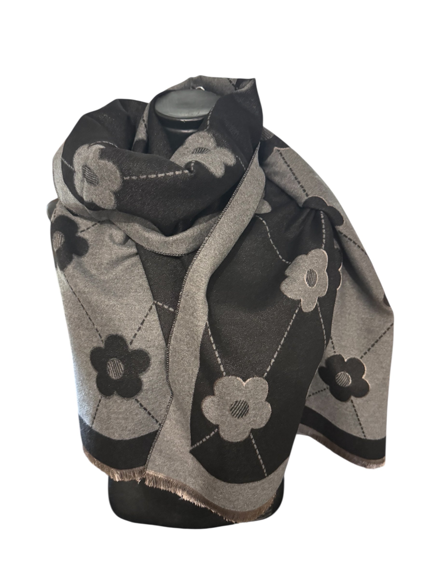 Écharpe réversible fleur marguerite