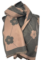 Écharpe réversible fleur marguerite