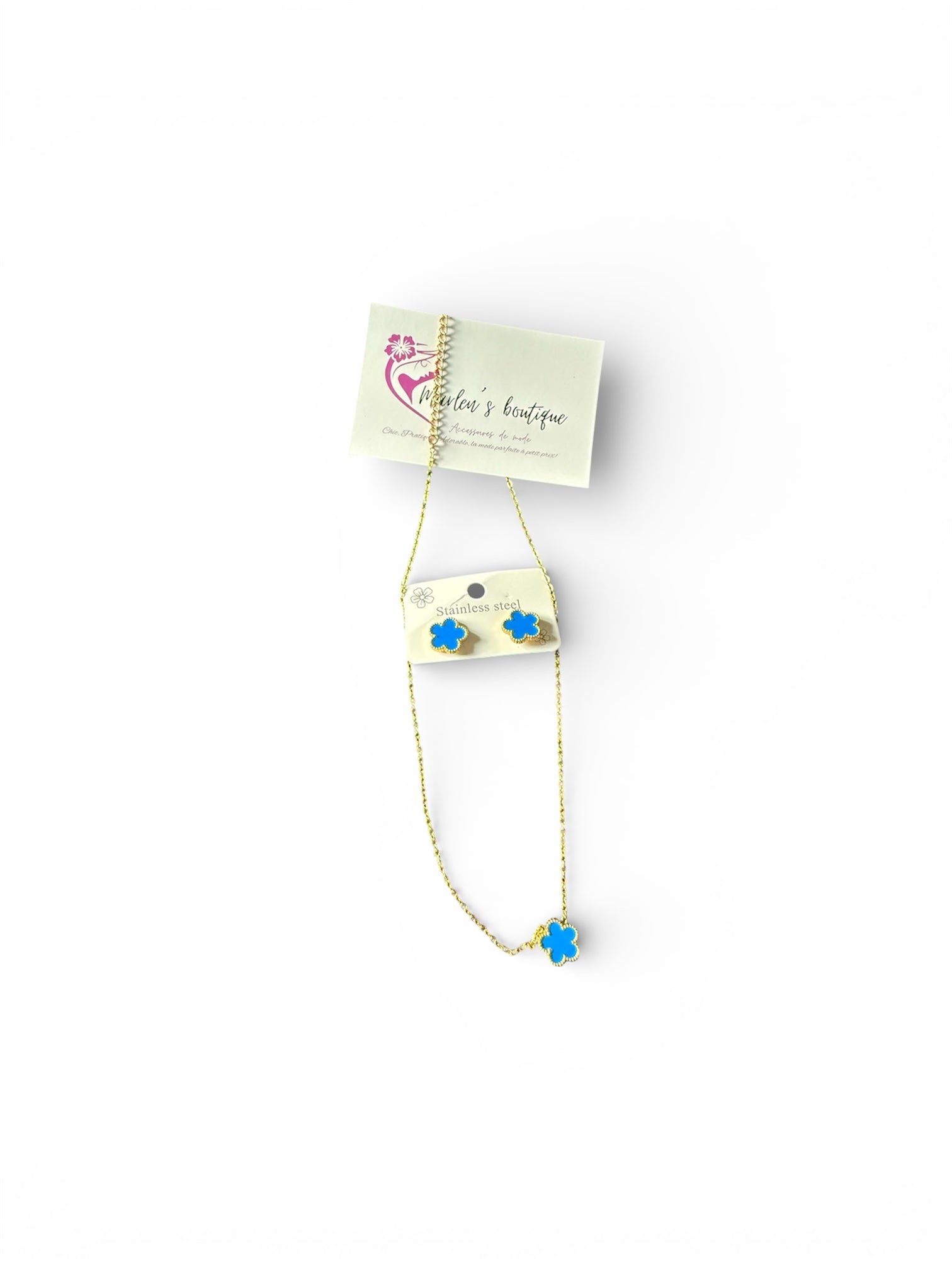 Parure collier et boucle d'oreille