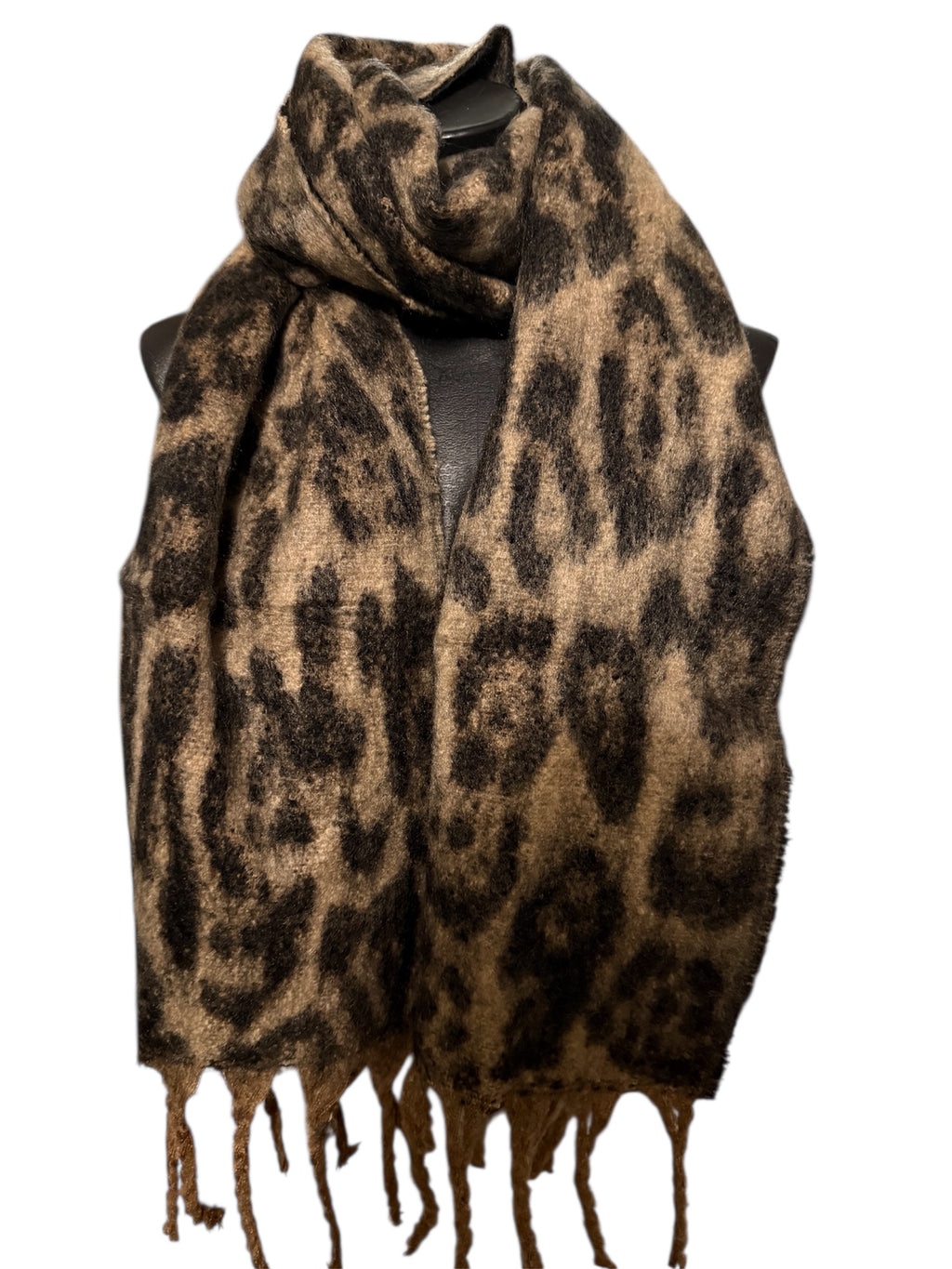 Echarpes léopard à bout frange