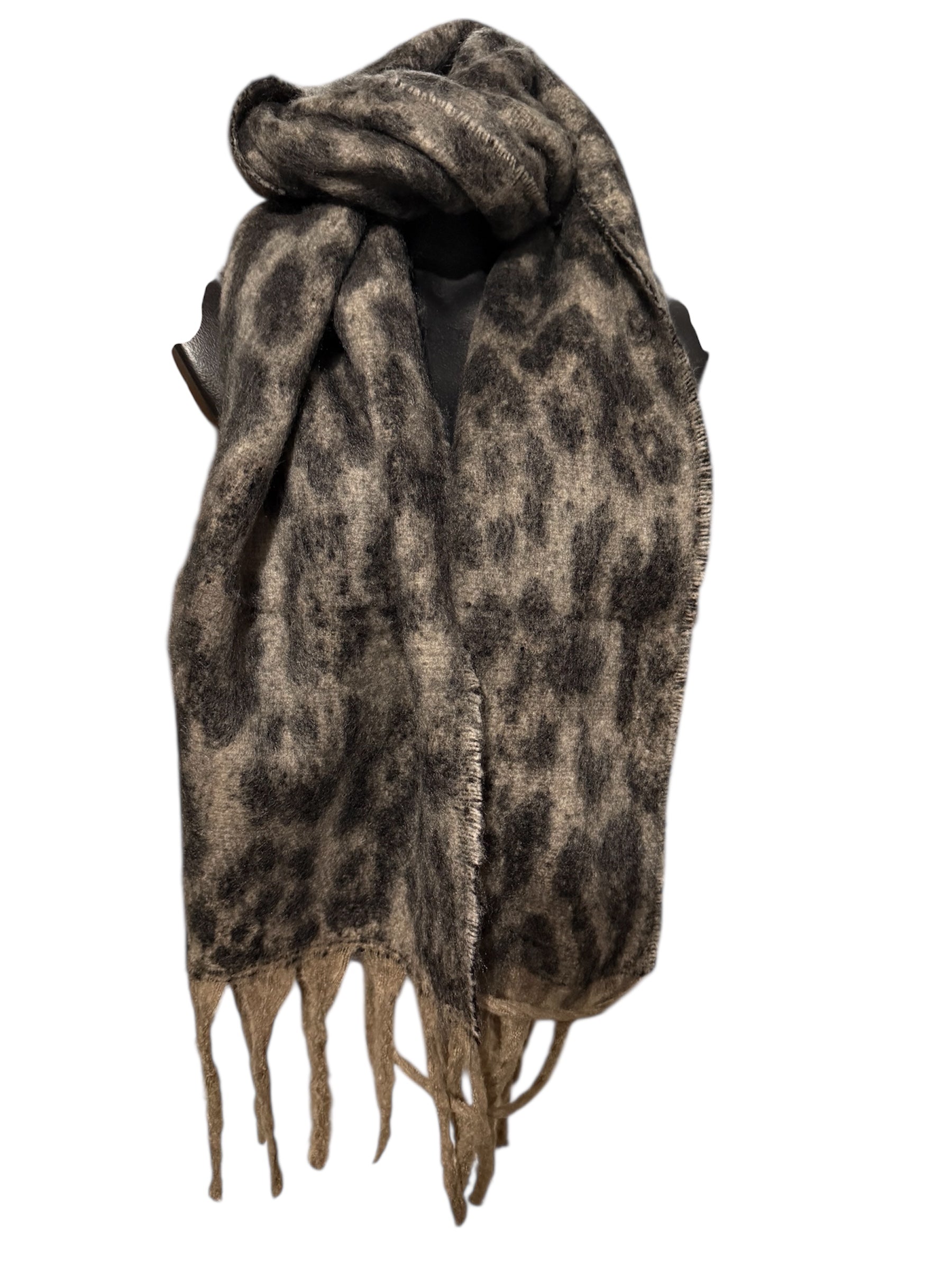 Echarpes léopard à bout frange