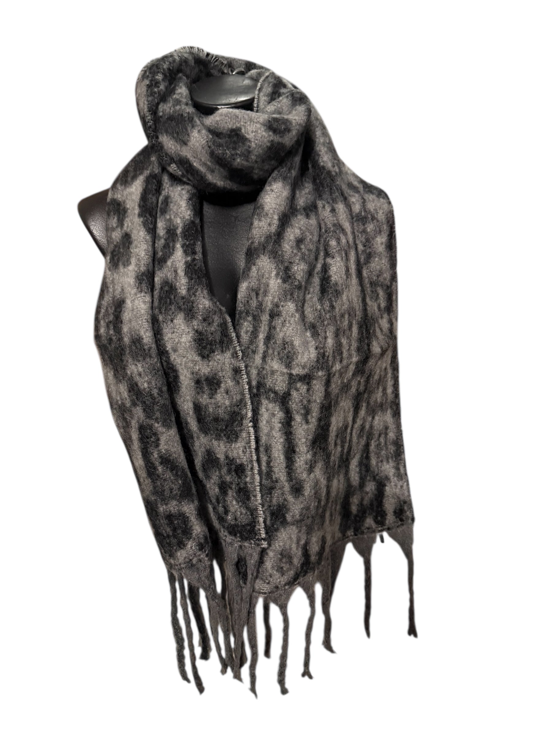 Echarpes léopard à bout frange