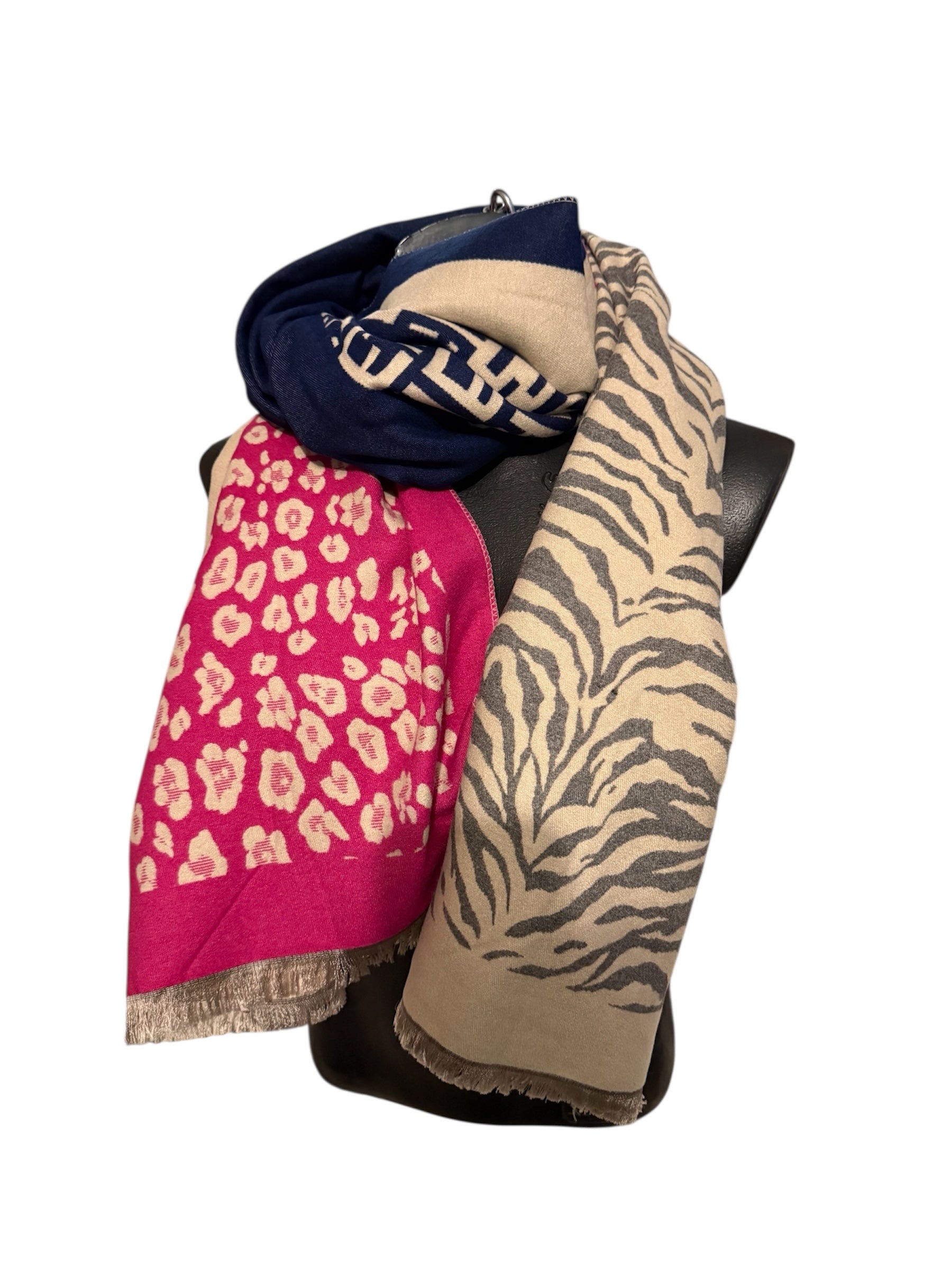 Echarpes réversibles à 3 motifs