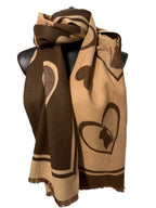 Echarpes reversibles à motifs coeurs