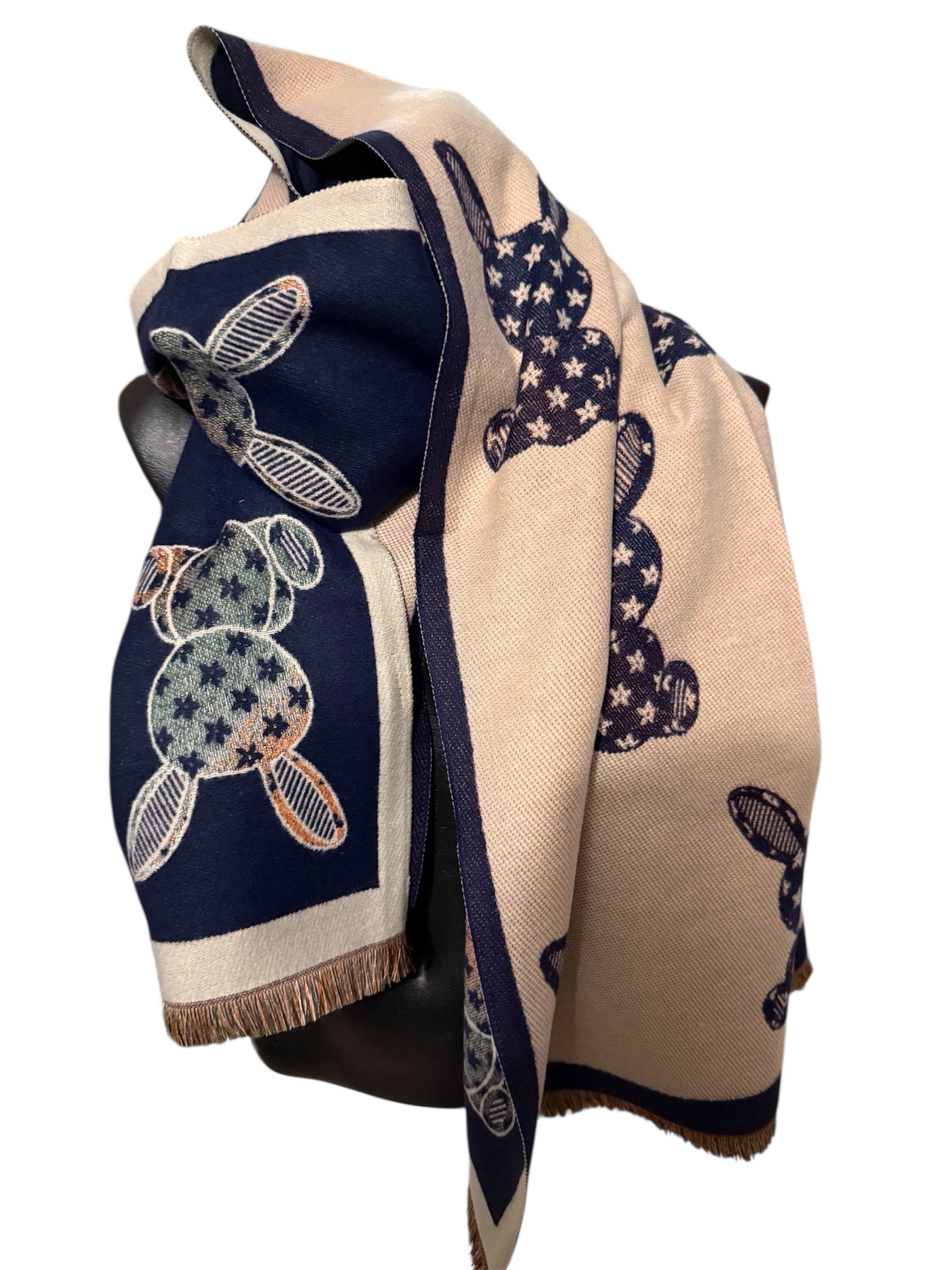 Echarpe reversibles à motif ourson