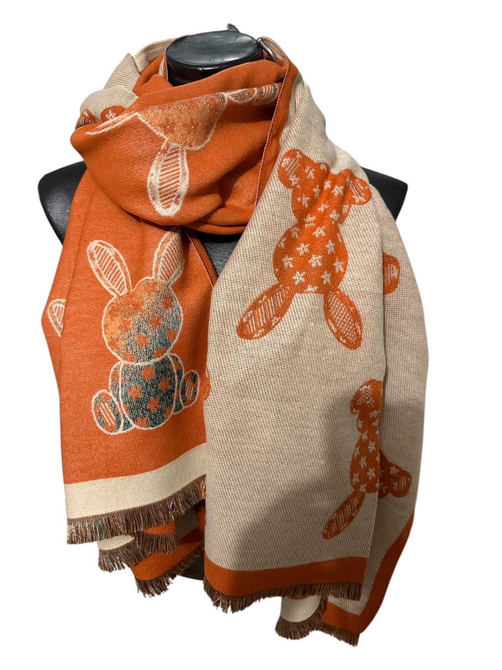 Echarpe reversibles à motif ourson