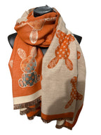 Echarpe reversibles à motif ourson