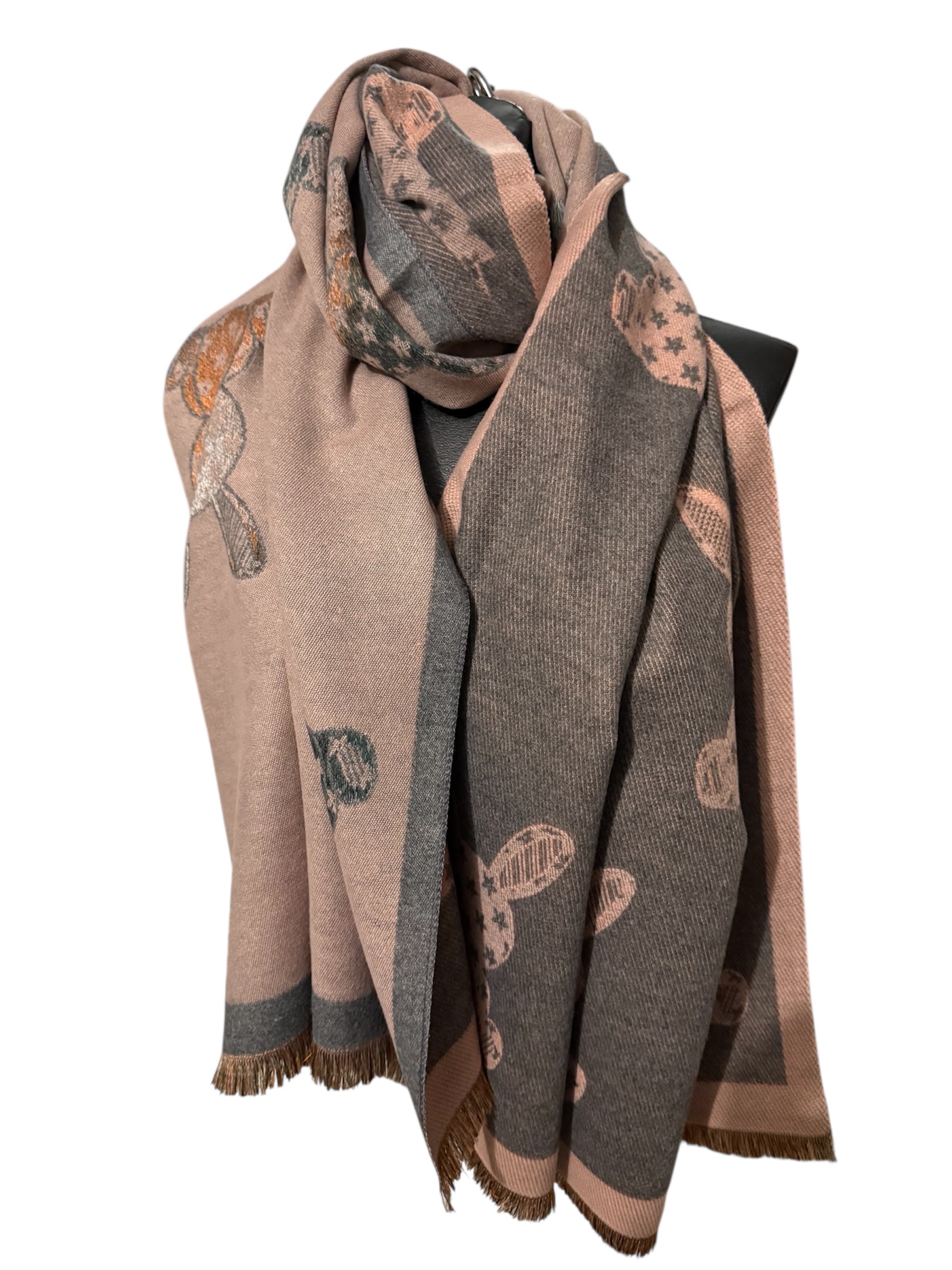 Echarpe reversibles à motif ourson