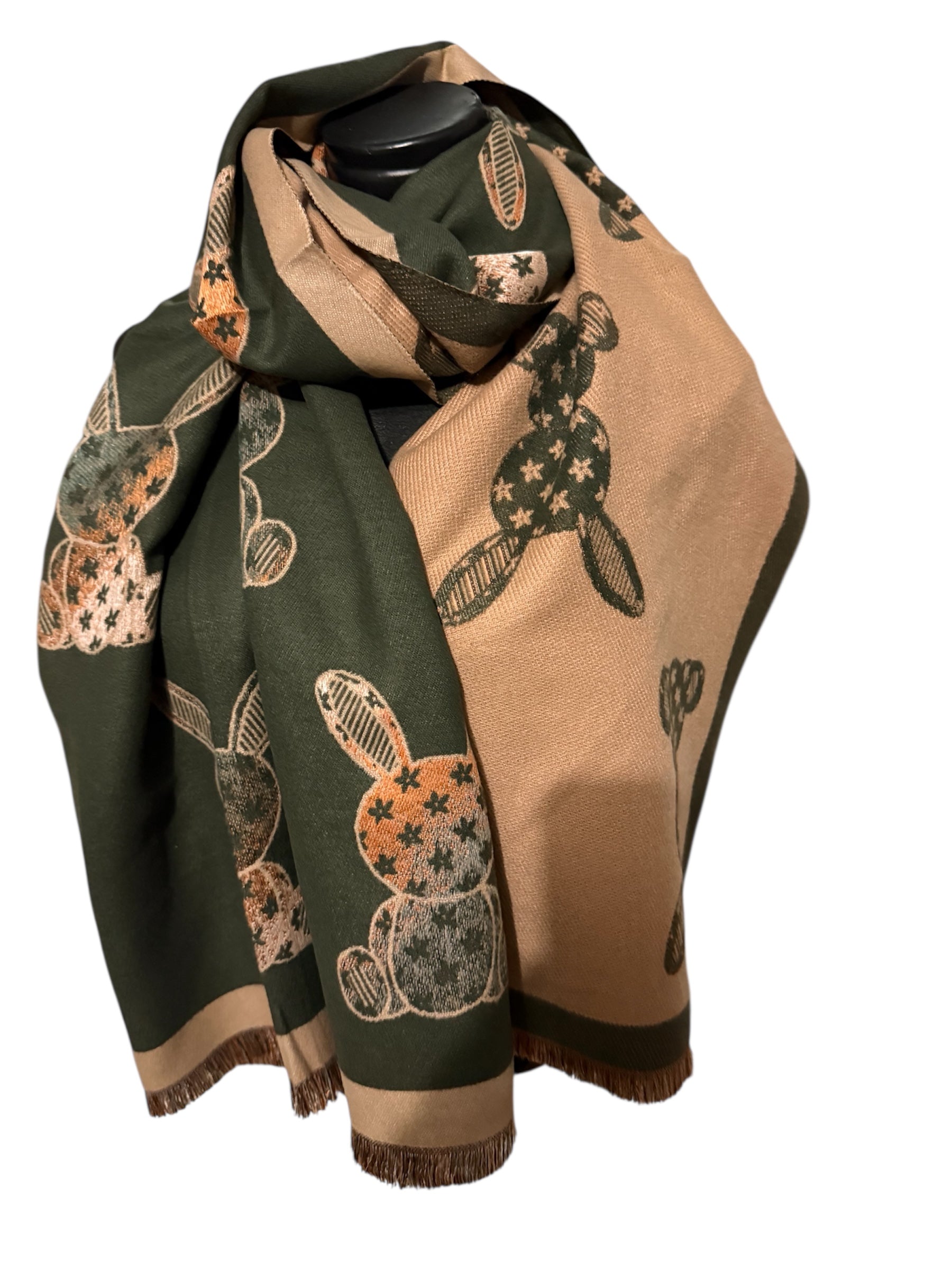 Echarpe reversibles à motif ourson