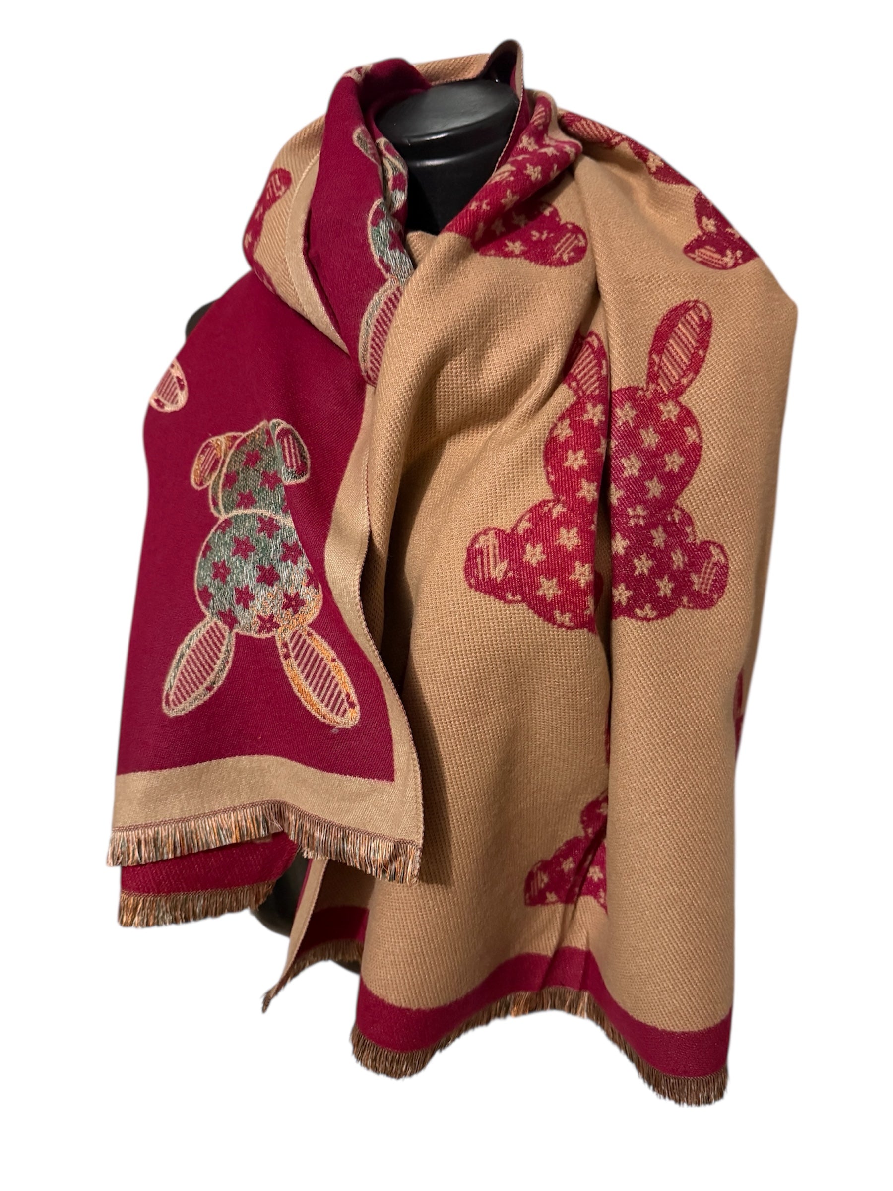 Echarpe reversibles à motif ourson