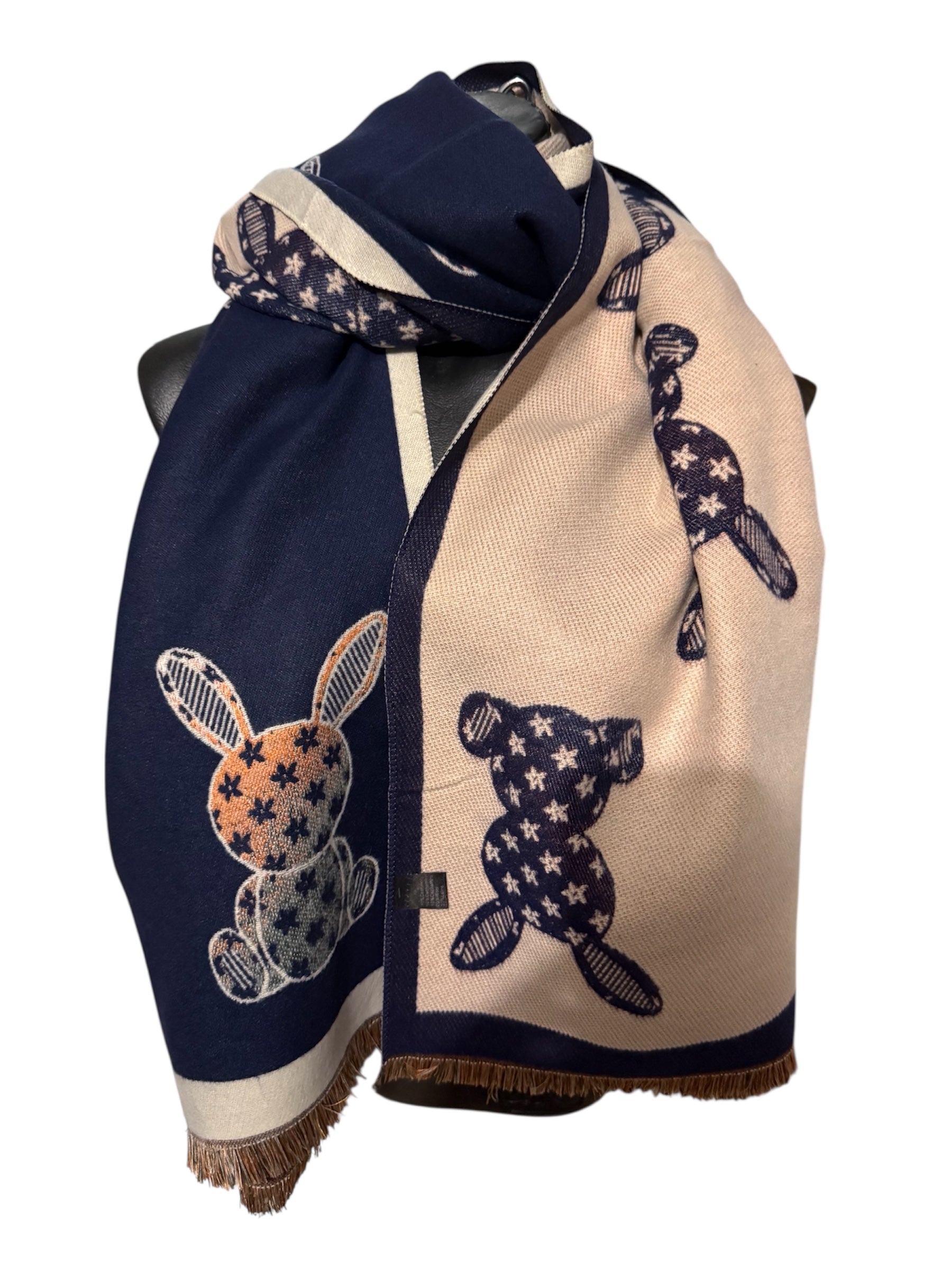 Echarpe reversibles à motif ourson