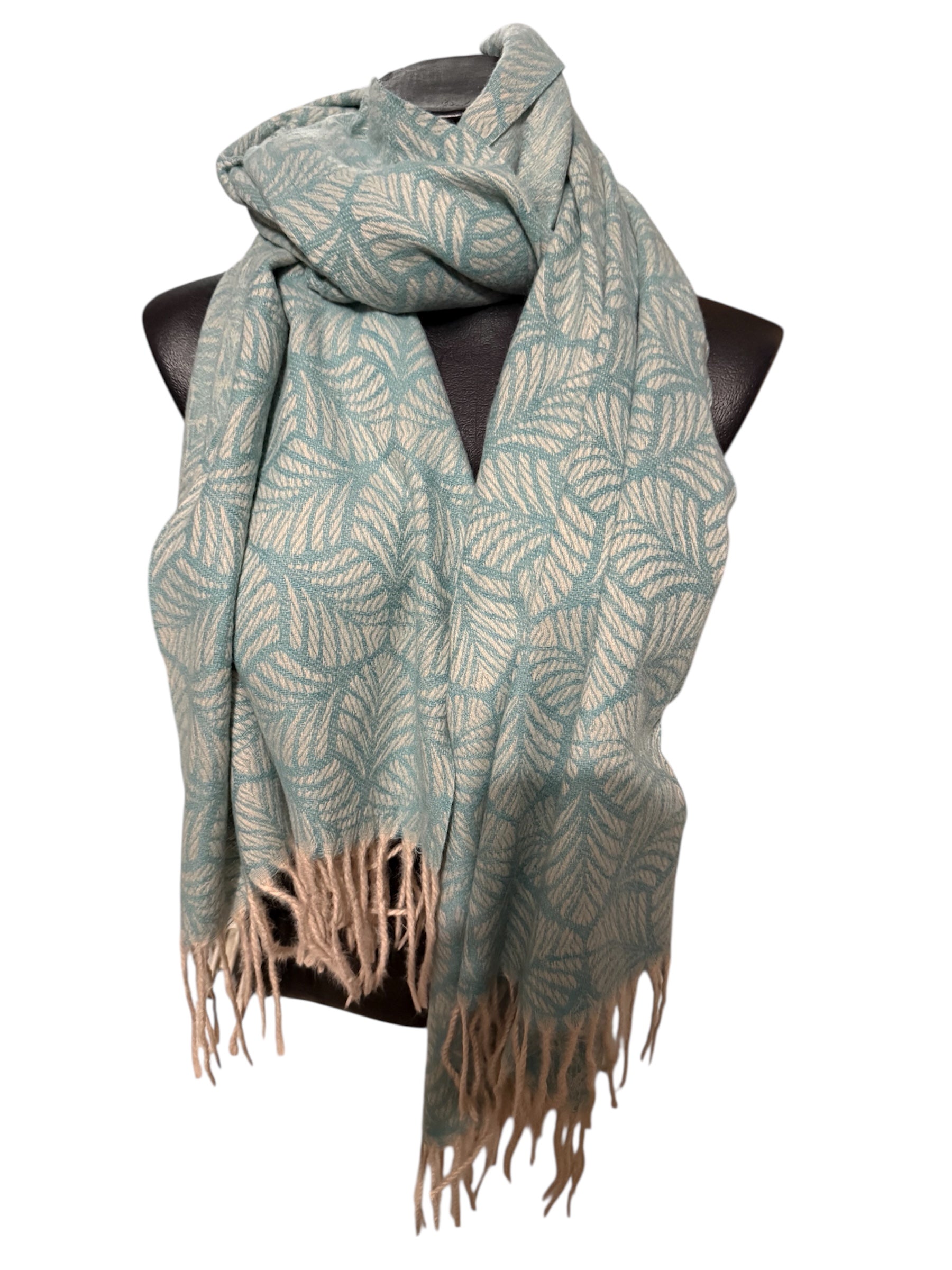 Echarpe motif feuilles