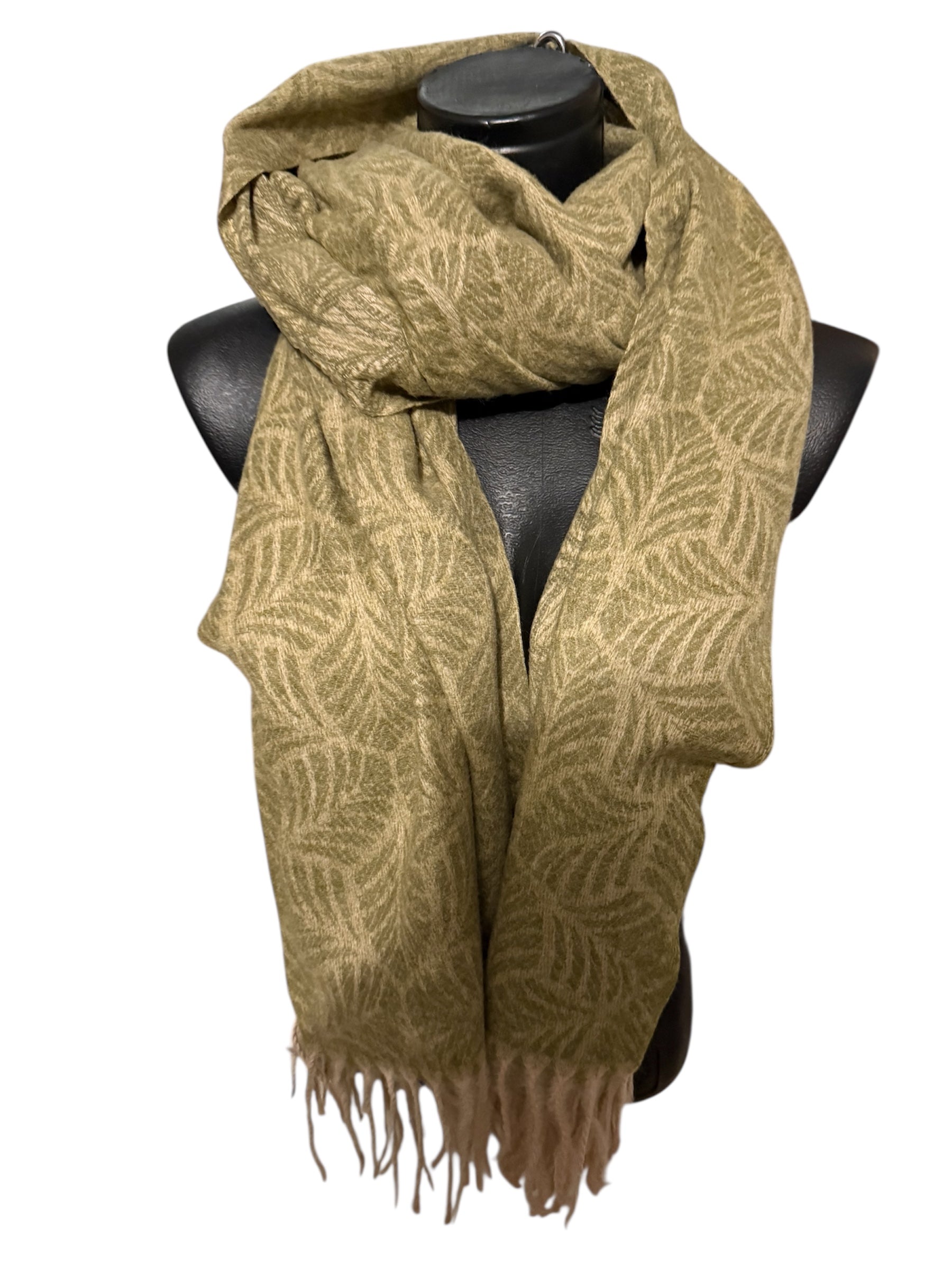 Echarpe motif feuilles